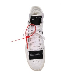 Мужские белые кожаные высокие кеды от Off-White