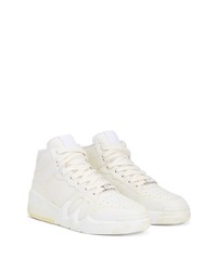 Мужские белые кожаные высокие кеды от Giuseppe Zanotti