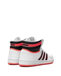 Мужские белые кожаные высокие кеды от adidas