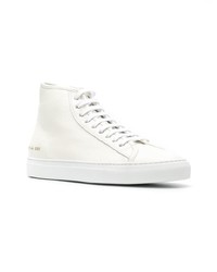 Мужские белые кожаные высокие кеды от Common Projects