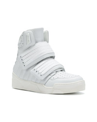 Мужские белые кожаные высокие кеды от Les Hommes