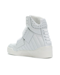 Мужские белые кожаные высокие кеды от Les Hommes