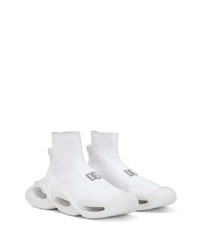 Мужские белые кожаные высокие кеды от Dolce & Gabbana