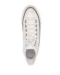 Мужские белые кожаные высокие кеды от AllSaints