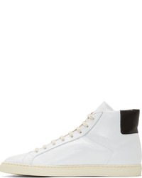 Мужские белые кожаные высокие кеды от Common Projects