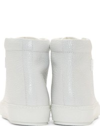 Мужские белые кожаные высокие кеды от Acne Studios