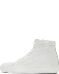 Мужские белые кожаные высокие кеды от Acne Studios