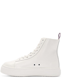 Мужские белые кожаные высокие кеды от Eytys