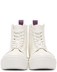 Мужские белые кожаные высокие кеды от Eytys