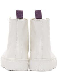 Мужские белые кожаные высокие кеды от Eytys