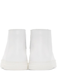 Мужские белые кожаные высокие кеды от Pierre Hardy