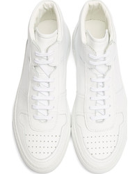 Мужские белые кожаные высокие кеды от Common Projects