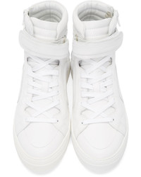 Мужские белые кожаные высокие кеды от Pierre Hardy