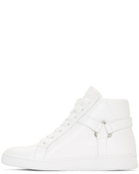 Мужские белые кожаные высокие кеды от Versus