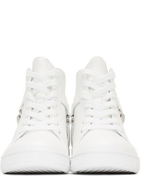 Женские белые кожаные высокие кеды от Versus