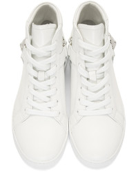 Женские белые кожаные высокие кеды от Versus