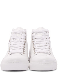 Женские белые кожаные высокие кеды от Versus