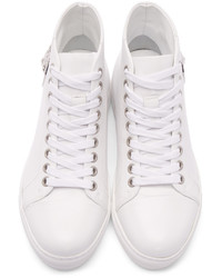 Женские белые кожаные высокие кеды от Versus