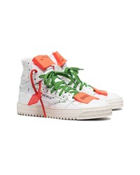 Женские белые кожаные высокие кеды от Off-White