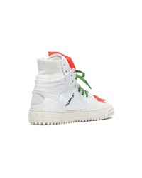 Женские белые кожаные высокие кеды от Off-White