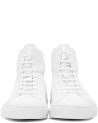 Мужские белые кожаные высокие кеды от Common Projects