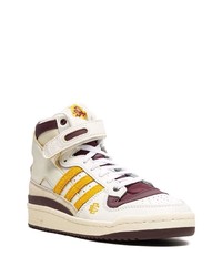 Мужские белые кожаные высокие кеды от adidas