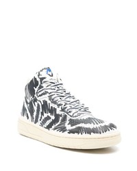 Мужские белые кожаные высокие кеды от Veja