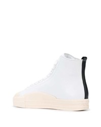 Мужские белые кожаные высокие кеды от Y-3
