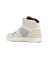 Мужские белые кожаные высокие кеды от Lanvin