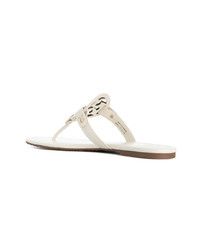 Белые кожаные вьетнамки от Tory Burch