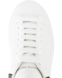 Мужские белые кожаные кеды с принтом от Alexander McQueen