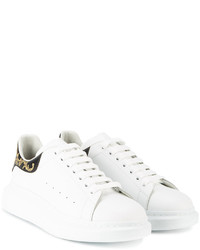 Мужские белые кожаные кеды с принтом от Alexander McQueen