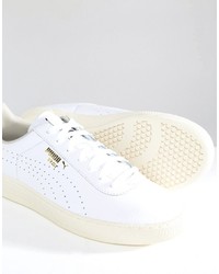 Мужские белые кожаные кеды со звездами от Puma