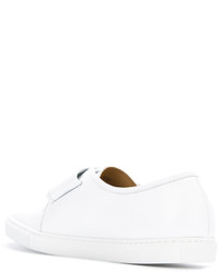 Мужские белые кожаные кеды от Cerruti