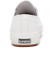 Женские белые кожаные кеды от Superga