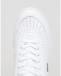 Женские белые кожаные кеды от Lacoste