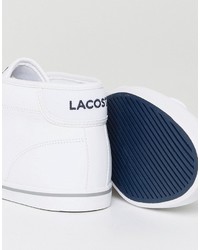 Мужские белые кожаные кеды от Lacoste