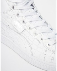 Женские белые кожаные кеды от Puma