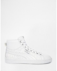 Женские белые кожаные кеды от Puma