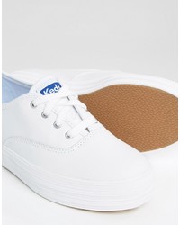 Женские белые кожаные кеды от Keds