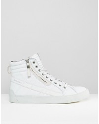 Мужские белые кожаные кеды от Diesel