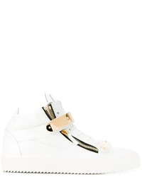 Мужские белые кожаные кеды от Giuseppe Zanotti Design