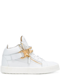 Мужские белые кожаные кеды от Giuseppe Zanotti Design