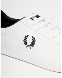 Мужские белые кожаные кеды от Fred Perry