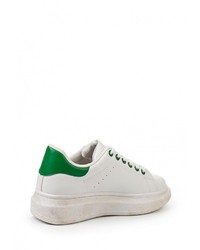 Женские белые кожаные кеды от Justin