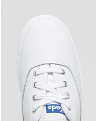 Женские белые кожаные кеды от Keds