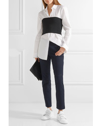 Женские белые кожаные кеды от Jil Sander