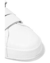 Женские белые кожаные кеды от Jil Sander