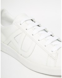 Мужские белые кожаные кеды от Armani Jeans