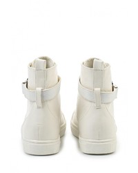 Женские белые кожаные кеды от LOST INK